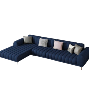Modern Deep Blue L-Shaped Sectional Sofa