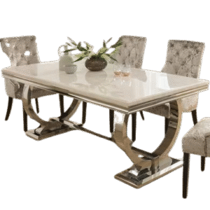 PearlGlow 4-Seater Dining Ensemble
