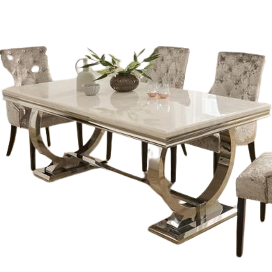 PearlGlow 4-Seater Dining Ensemble