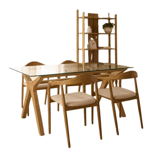 ClearNest 4-Seater Glass Dining Set