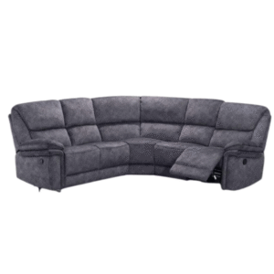 Premium Grey Curved Reclining Sectional Sofa