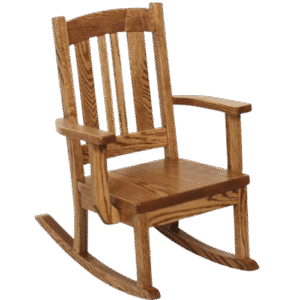 Rustic High-Back Wooden Rocking Chair