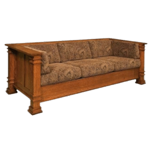 Handcrafted Solid Wood Sofa with Ornate Carvings