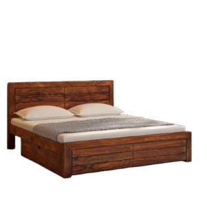 Solid Wood King Storage Bed with Headboard