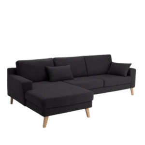 Modern Black Sectional Sofa with Extended Chaise